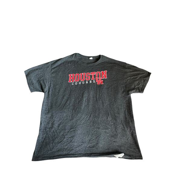 Hanes University of Houston Cougars Gray Short Sleeve T-Shirt Men's Size 2XL - Picture 1 of 7